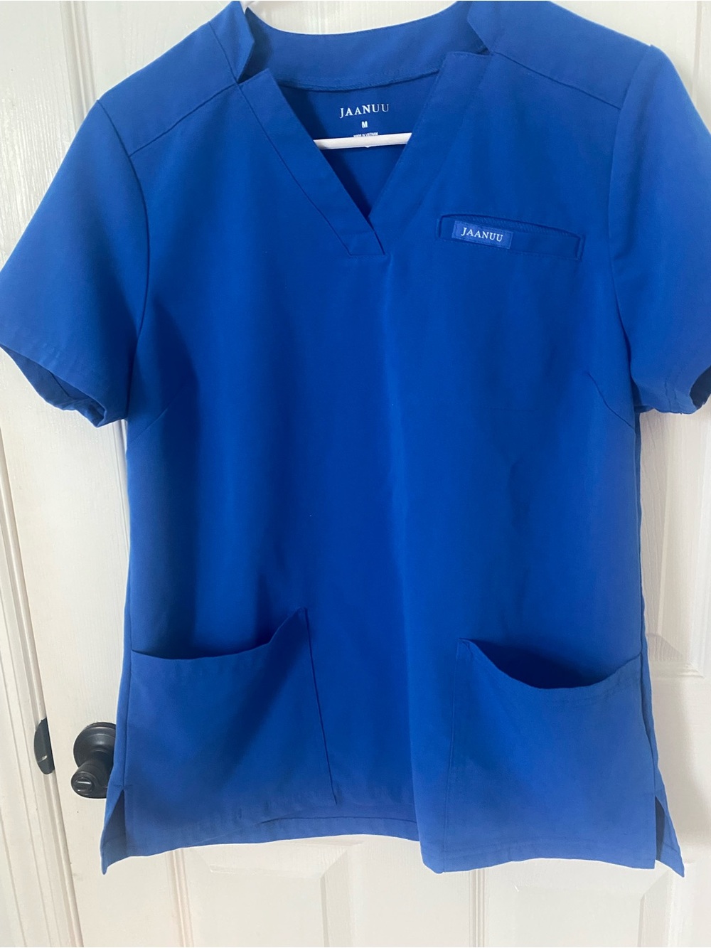 Jaanuu women’s V-Neck Scrub Top in Royal Blue